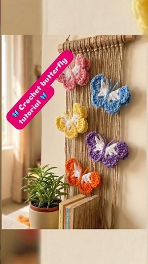 How to Crochet a Butterfly | Easy & Quick Step-by-Step Tutorial 🦋 #shorts