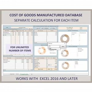 Product Cost Calculator, Product Database, Cost of Goods Sold, Pricing Calculator, Costing Template, Price Calculator, Product Cost Excel - Etsy