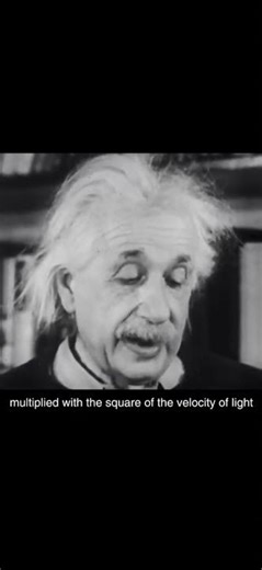 Albert Einstein explains his famous formula “E = mc²”.