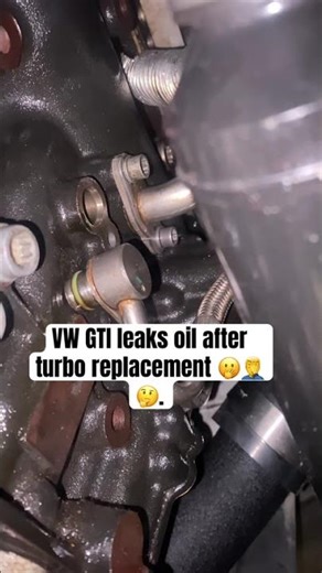 VW GTI oil leaking from turbo.#GTIoillines#GTIturbocharger.