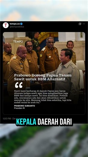"Ayo Tanam Sawit di Papua" Prabowo, sepertinya...