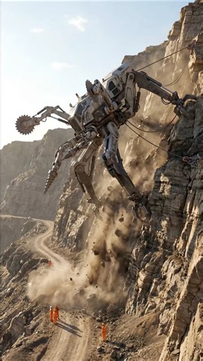 Giant Machine Conquering the Mountain