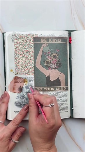 Replying to @nononononononponj One of my favorite ASMR journal pages ✨ Love the message in this one #anxiety #journalwithme #relaxingvideos #asmr #scrapbook #fyp