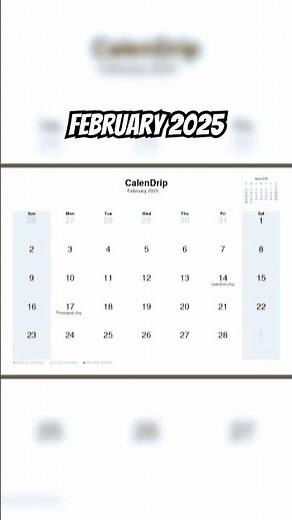 Calendar February 2025 #monthsoftheyear