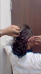 Rose Bun Hairstyle Tutorial 🌹 | Easy Bridal & Party Hair #viral #rosehairstyle #wedding #hairstyle