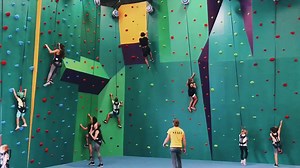 Our Rock Climbing Wall will entertain you for hours!!! Check out the size of it !!! Only a few weeks away from you trying your skills on it!!! | Planet Obstacle