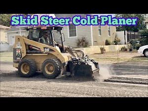 CAT® SKID STEER COLD PLANER In Action ～ ASPHALT MILLING