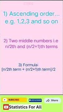 Finding the Median with an EVEN data set #medians #statistics