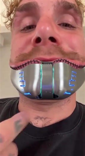 Jake Paul steel face mask