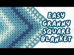 how to crochet a granny square blanket for BEGINNERS (any size) | easy crochet baby blanket tutorial
