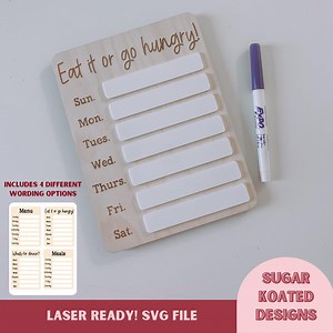 SVG Menu Board, Dry Erase Menu, Magnetic Menu Board SVG, What's for Dinner, Laser Cut File, Trendy Laser File, SVG Files, Digital Download - Etsy