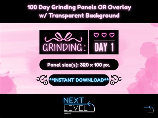 Twitch Panels And/or Stream Overlay for Grind Tracking (100 Panels) (PNG) - Etsy