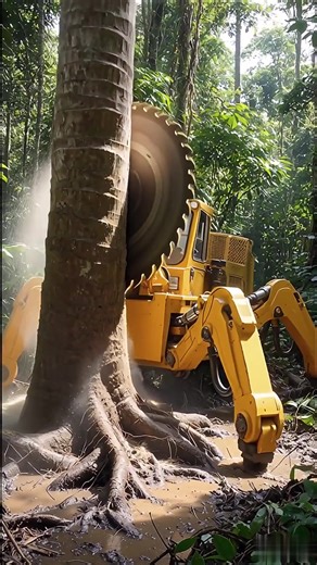 Insane Logging Machine! Watch This Tree Drop 🌲 #HeavyMachinery | Ruditahputih