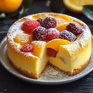 Battue aux Fruits Un dessert délicieux mettant en valeur la douceur des fruits de saison. Sa texture moelleuse et son goût délicat en font un régal pour toute la famille. Ingrédients : - 600 g de fruits (rhubarbe, framboises, abricots...) - 5 cuillères à soupe de farine - 0,5 paquet de levure chimique - 4 cuillères à soupe de sucre - 1 sachet de sucre vanillé - 2 cuillères à soupe de crème fraîche - 4 cuillères à soupe d'huile d'arachide - 2 cuillères à soupe de kirsch ou eau de vie - 3 œufs - 1