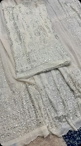 1.9K views · 96 reactions | #exclusivecollectionlaunch Mukaish work Hand Embroidered 2 piece Dress Stuff : Pure Chiffon-Dyeable For price and order plz DM Cash On Delivery All Over The Pakistan  World  wide delivery  ✈️ available Reseller’s also invited #pakistanidresses #girls #fashion #beautifull #dresses #handmade #traditionalwork #weddingdress #fashion #embroidery #mirrorwork #chikankari #gotta #shawl #unique #silk | Bahawalpur Hand Embroidery | Facebook