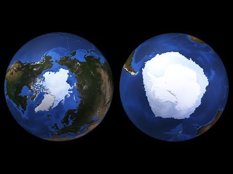 The difference between the North Pole and the South Pole