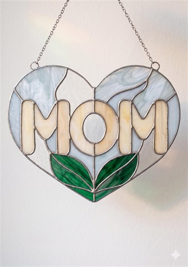 Heart Designs Mom Gift Stained Glass Pattern PDF JPG - Etsy