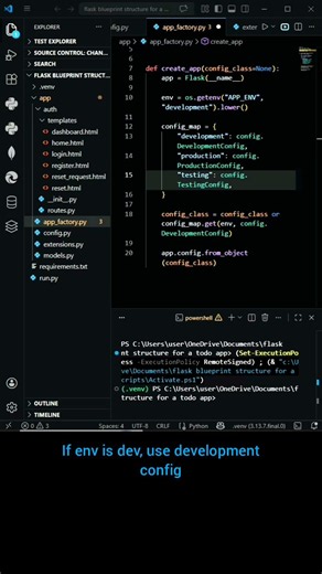 #coding how to create a flask app blueprint structure phase 2 of app_factory.py part 58