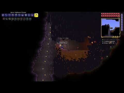 How to deal with Meteor Heads easily when trying to mine meteorite in Terraria 1.4.4