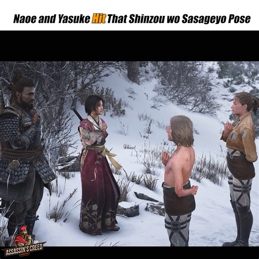 Assassin's Creed Gaming on Instagram: "Naoe & Yasuke Doing the “Shinzou wo Sasageyo” Salute #assassinscreedshadows #assassinscreed #gaming"