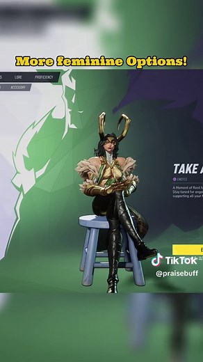 Theres more feminine options for the mod as well 💚 Thank you to this modder!! AHH. Aliricia's Lady Loki - Default Loki by Aliricia #ladyloki #lokigodofmischief #marvelrivals #loki