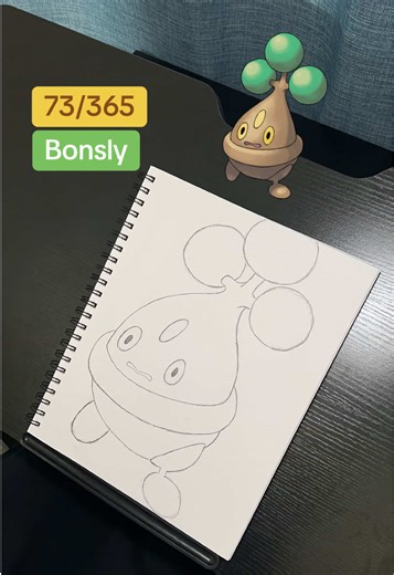 Drawing Bonsly the Bonsai Pokémon. Bonsly is a Rock type Pokémon introduced in Generation 4 (Sinnoh). Bonsly will evolve into Sudowoodo after it learns the move Mimic. Bonsly has two possible abilities: Sturdy and Rock Head. Bonsly’s Hidden Ability is Rattled. Did you like the addition of Bonsly. I thought it was cool that they finally expanded on Sudowoodo from Johto and gave it a new evolution/baby form. Drawing Bonsly 73/365 Drawing Pokémon everyday in 2026 #drawing #pokemon #pokemontiktok #s