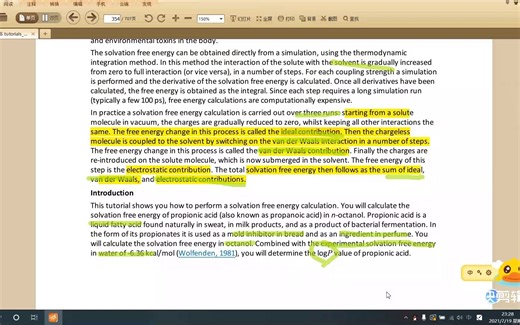9 Calculating the solvation free energy of propionic acid in n -octanol 2 过程有误第
