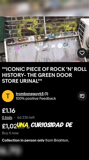 Venden un urinario como recuerdo del rock 🤯