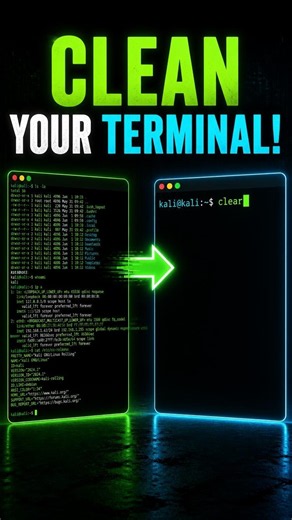 Clean Your Linux Terminal in 1 Second 😈 | #cybersecurity #linuxcommandlinetutorial #kalilinux