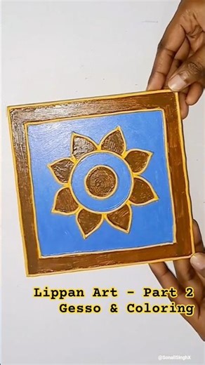 Lippan Art Gesso & Color Work | Step 2 ✨#shorts #song