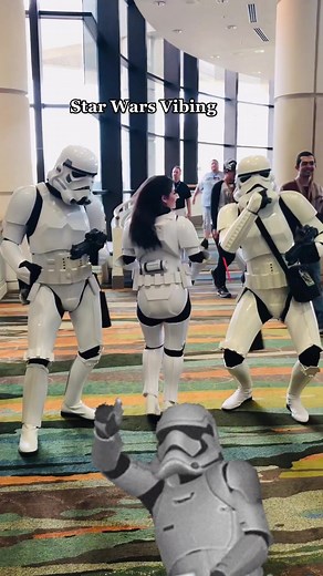 Female Stormtrooper Dancing at C O N S with Other Troopers