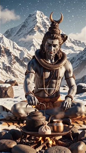 Shiv on mountains making tea ☕️ #shiv #kailash