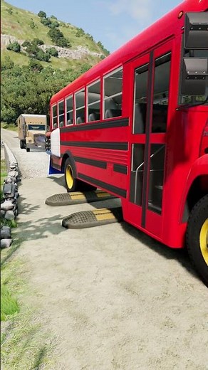 jets bus and trucks vs Speed Bumps #short #beamng #beamngdrive #trucksvs