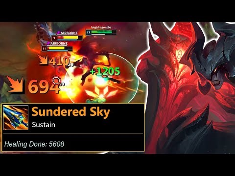 Sundered Sky on Aatrox healed 5700 health in less than 10 minutes.. (This is broken)