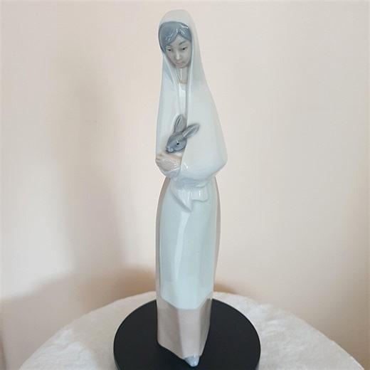 Vintage Lladro Nao 6091 Peasant Girl With Rabbit Bunny Porcelain Figurine Now Retired. - Etsy