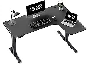 DESIGNA L Shaped Standing Desk Adjustable Height Computer Desk, 61" Sit Stand Workpro Motorized Desk Corner Ergonomic Desk for Gaming, Work or Home Office, Dual Motor with 4 Memory Presets,Right