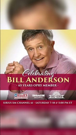 Celebrating 65 Years of Bill Anderson at the Grand Ole Opry: Special Tribute Weekend! 🎶🎉
