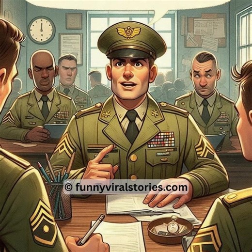 After a weekend getaway, a sergeant returned to the military base only to find none of his soldiers had arrived on time. Three hours passed before they began trickling in, and by then, he was ready to burst with frustration. Deciding to hear their excuses, he summoned each soldier to his office one by one. The first soldier entered, and the sergeant demanded, "Why were you late?" "Sorry, sir! Here's what happened," the soldier began. "I missed the bus, tried hitchhiking, and an old man in a hors