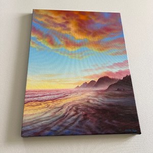 1.6K reactions · 158 shares | Hazy Cloudy Sunset Beach Acrylic Painting  this is a new 2.5hr lesson which is now available in my acrylic painting mentorship program. We’ll be learning how to paint sunset sky, clouds, mountains, ocean, and sand. This is a good beginners tutorial focusing on mainly clouds! I hope you’ll enjoy it! Comment "mentorship" below and I'll send you more information on how to join! #painting #acrylicpainting #art #artwork | Feliks K | Facebook