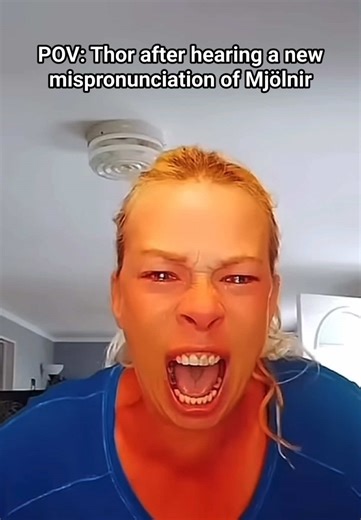 That’s why he’s got Stormbreaker cuz it’s easier to pronounce lol #thor #thorhammer #mjolnir