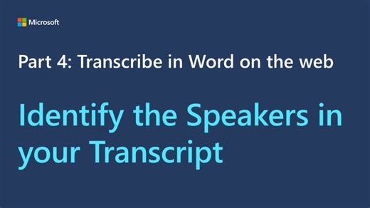 Identify the Speakers in your Transcript