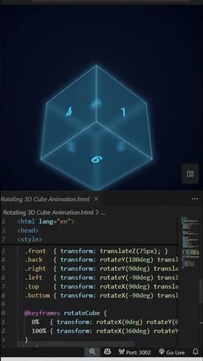 3D Cube Animation with CSS Transform 🧊 Stunning🔥.