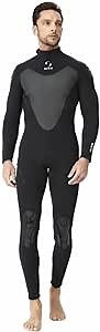 ZCCO 3mm Neoprene Wetsuit Full Body Long Sleeve Back Zip Neoprene Diving Suit Thermal Suit for Water Sports Kayakboarding Surfing Snorkeling Scuba Diving Swimming