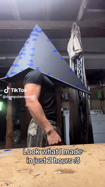 DIY Pyramid Head Costume from Dollar Tree Supplies