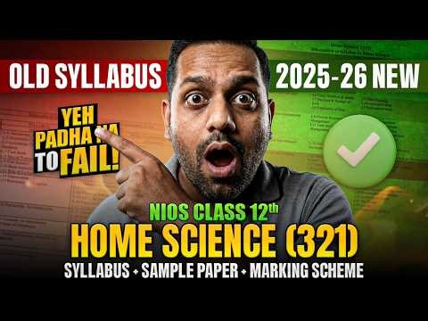 NIOS Class 12 Home Science 321 Syllabus 2026 Full Topics Important Update | Home Science Syllabus