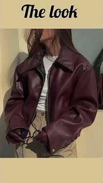 Stylish Maroon Leather Jacket Outfit | Winter Fashion Inspo ✨🔥 #aestheticoutfit #outfitideas