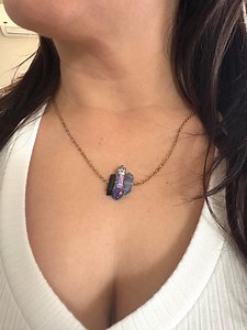 Aura Quartz Necklace • Natural Quartz With Aura Treatment • 3 Crystal Points • 304 Stainless Steel   18k Gold Plated • Handmade Jewelry - Etsy