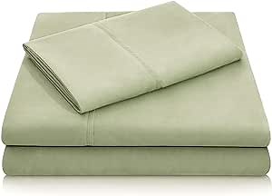 MALOUF Double Brushed Microfiber Super Soft Luxury Bed Sheet Set - Wrinkle Resistant - RV/Short Queen Size - Fern