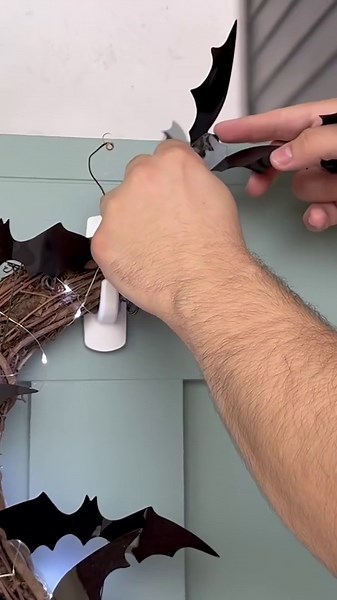 Cut a grapevine wreath in half for this GENIUS front door idea!