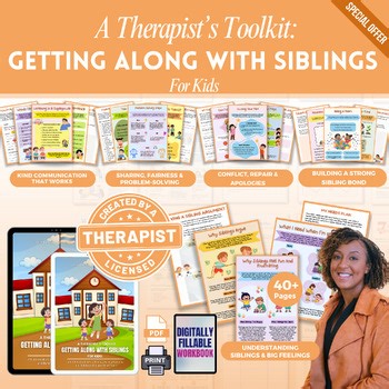 Getting Along With Siblings Workbook Mega Bundle | sibling conflict, sibling rel